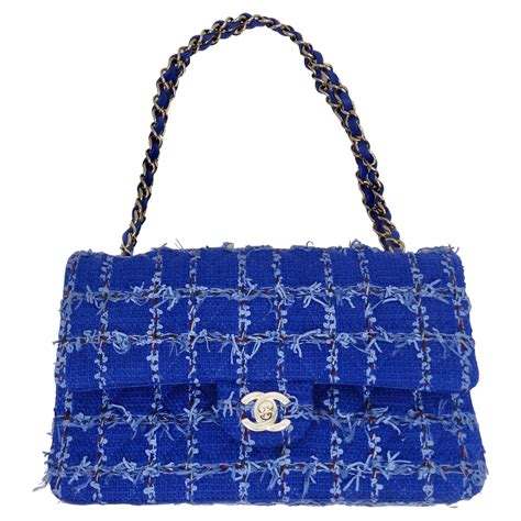 chanel tweed bag blue|chanel tweed bag for sale.